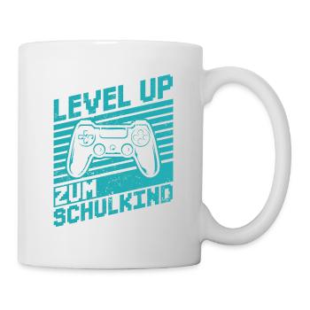 Level up zum Schulkind - Einschulung Schule Gamer - Tasse - Weiß - Rechts