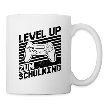 Level up zum Schulkind - Einschulung Schule Gamer - Tasse - Weiß - Rechts