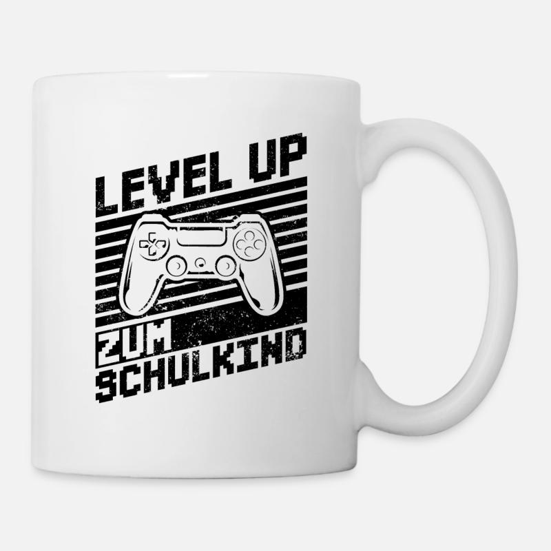Level up zum Schulkind - Einschulung Schule Gamer - Tasse - Weiß