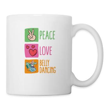 Peace Love Belly Dance For Belly Dancer - Mug - white - Right