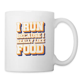 Je cours J’aime la nourriture Cross Country Running Xc - Mug blanc - blanc - Droite