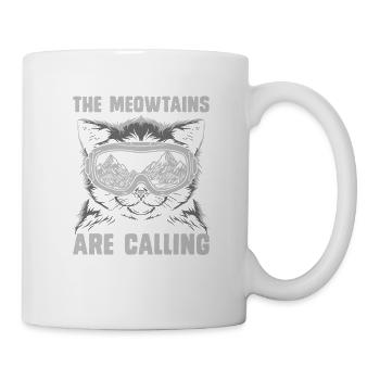 Die Meowtains Rufen Cat Lover Snowboarder An - Tasse - Weiß - Rechts