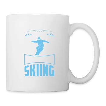 Snowboarding was easy they call it skiing - Mug - white - Right