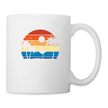 Flamingo Vintage Retro Sunset Flamingo - Mug - white - Right
