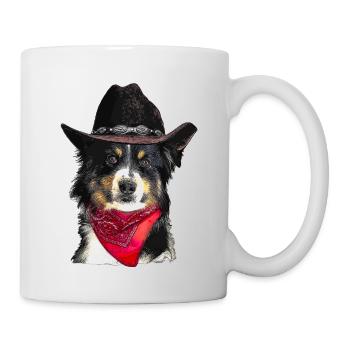 Australian Shepherd in the hat - Mug - white - Right