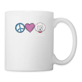 Paix Amour Caniche Amoureux des chiens - Mug blanc - blanc - Droite