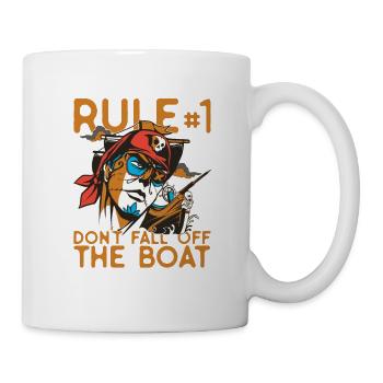 Règle #1: Ne tombez pas des pirates du bateau - Mug blanc - blanc - Droite