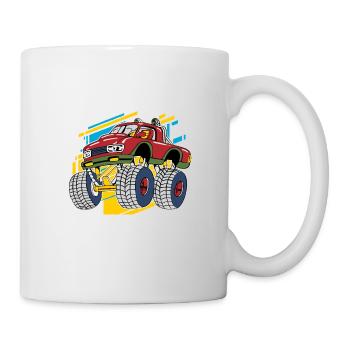 Truck Ja, Ich Bin Drei Monster Truck Zum 3. - Tasse - Weiß - Rechts