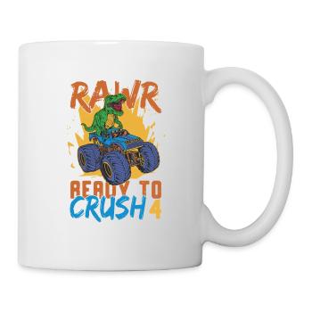 Rawr Bereit, 4 Dinosaurier Zum 4. Geburtstag Zu - Tasse - Weiß - Rechts