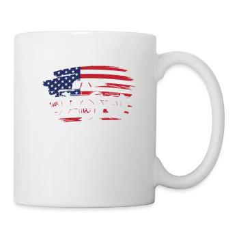 Monster Truck Patriotic Flag Truck Amateur - Mug blanc - blanc - Droite