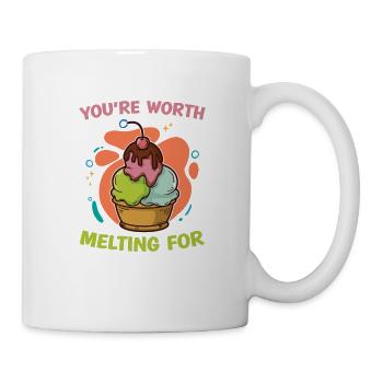 Cela vaut la peine de fondre pour la crème glacée amateur de crème glacée - Mug blanc - blanc - Droite