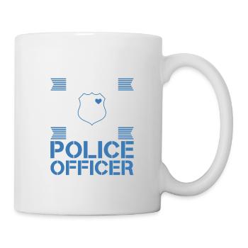 Le meilleur type de père élève un policier - Mug blanc - blanc - Droite
