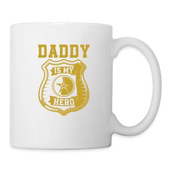 Papa Ist Mein Held Cops Polizist Papa - Tasse - Weiß - Rechts