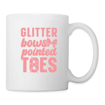 Glänzend Boes Spitz Zehen Ballerina Ballett - Tasse - Weiß - Rechts