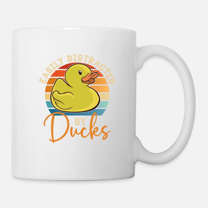 Facilement distrait par les canards Duck Lover Ducks Farm - Mug blanc - blanc