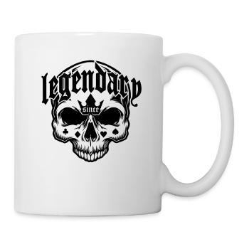Legendär seit 1981 - Totenkopf | Farben änderbar - Tasse - Weiß - Rechts