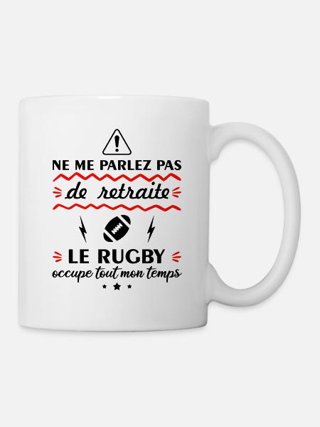 Ne me parlez pas de retraite rugby, rugbyman - Mug blanc - blanc