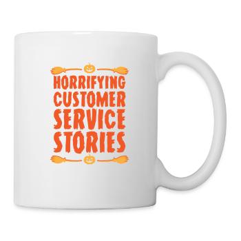 Erschreckende Kundendienstgeschichten Halloween - Tasse - Weiß - Rechts