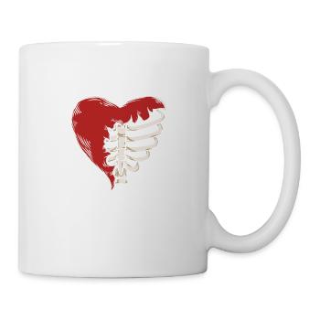 Skelett-rippen-herz-halloween-kostüm Halloween - Tasse - Weiß - Rechts