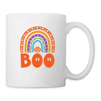 Boo Colorful Rainbow Pumpkin Halloween Costume - Mug - white - Right