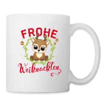 Frohe Weihnachten - Baby Rentier Fest Geschenk - Tasse - Weiß - Rechts