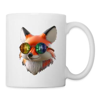 Tête de renard avec lunettes de soleil - Mug blanc - blanc - Droite