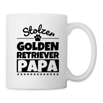Golden Retriever lustig Herrchen Hund - Tasse - Weiß - Rechts