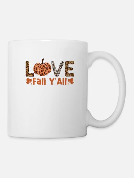 Love Fall Y’all Thanksgiving Fall Season Turkey - Mug blanc - blanc