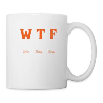 Wine Turkey Family Thanksgiving Fall Season - Mug - white - Right