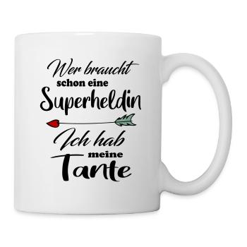 Superheldin Familie Tante - Tasse - Weiß - Rechts