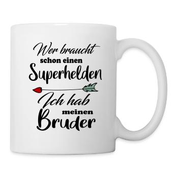 Superhelden Familie Bruder - Tasse - Weiß - Rechts