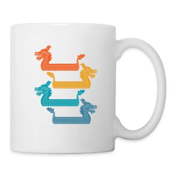 Retro-drachenboot-paddler, Die Kanu Paddeln - Tasse - Weiß - Rechts