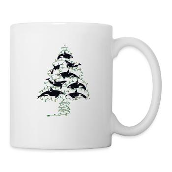 Orca Whale Christmastree Weihnachten Xmas Yulitede - Tasse - Weiß - Rechts