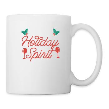 Full of holiday spirit aka Wine Christmas Xmas - Mug - white - Right