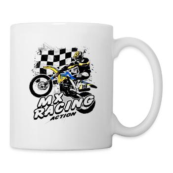Moto Cross - Motocross - Supercross - MX - SX - Tasse - Weiß - Rechts