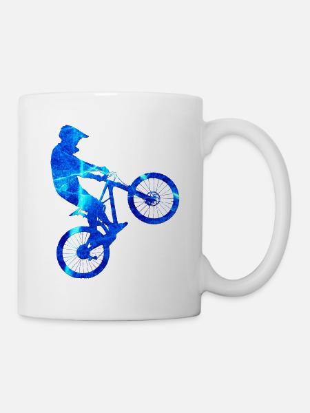 Mountain Bike Wheelie Backwheelhop - Mug - white