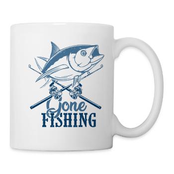 pêché gone fiching cadeau pêcheur en haut de mer - Mug blanc - blanc - Droite