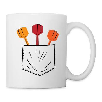 Retro Graphic Dart Player Darts Dartboard Bullseye - Mug - white - Right