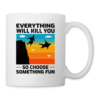 Wingsuit fliegen Base Jumping Fallschirmspringen Wingsuiting - Tasse - Weiß - Rechts