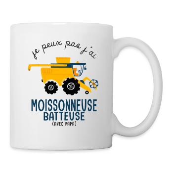 Agriculture Je peux pas j ai Moissonneuse - Mug blanc - blanc - Droite