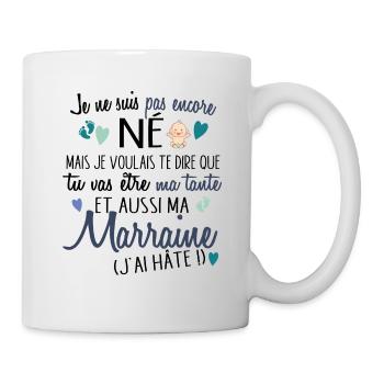 Marraine Tante Bébé Naissance Grossesse Cadeau - Mug blanc - blanc - Droite