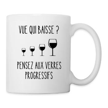 vue qui baisse - Mug blanc - blanc - Droite