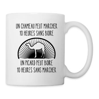 un picard peut boire 10 heures sans marcher - Mug blanc - blanc - Droite