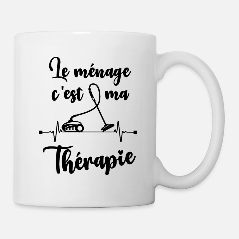 le ménage c'est ma thérapie - Mug blanc - blanc