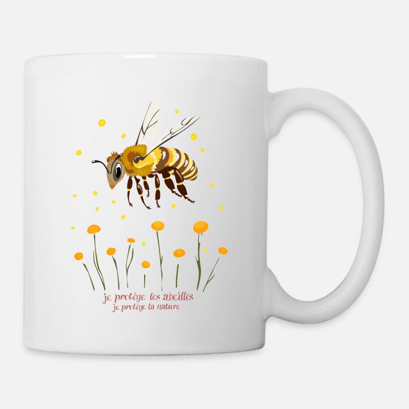 je protége les abeilles - Mug blanc - blanc