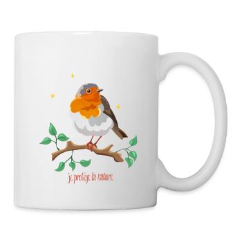 rouge- gorge - Mug blanc - blanc - Droite