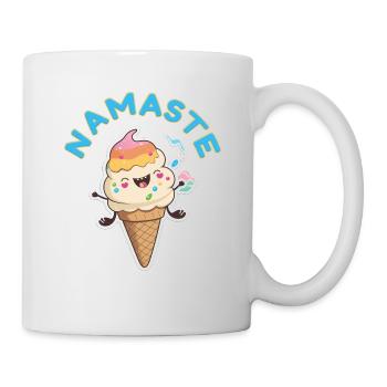 Namaste! Lustiges Eis-Motiv, personalisierbar - Tasse - Weiß - Rechts