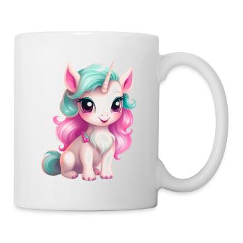 Bébé Licorne Rose Bleu - Mug blanc - blanc - Droite