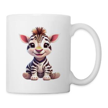 Happy cute Baby Zebra - Tasse - Weiß - Rechts