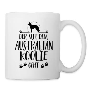 Der mit Australian Koolie geht Hunde Hund Wilsigns - Tasse - Weiß - Rechts